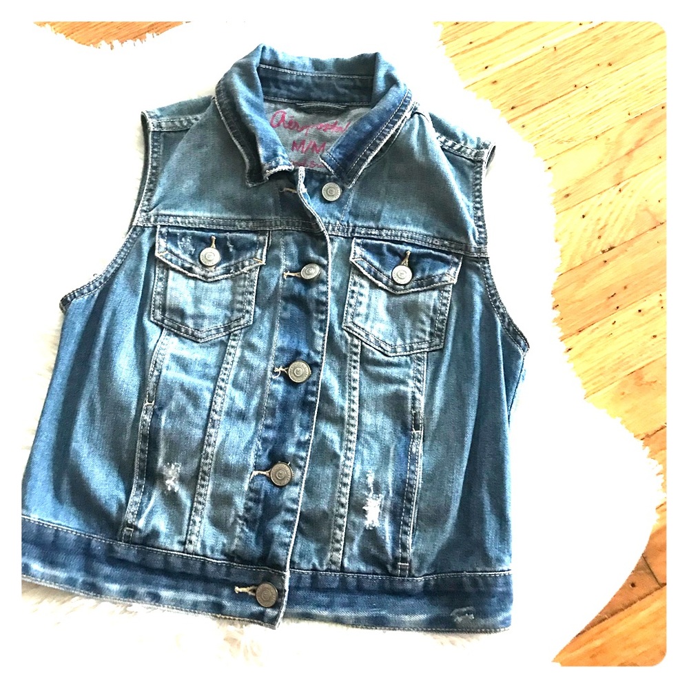 Juniors denim vest